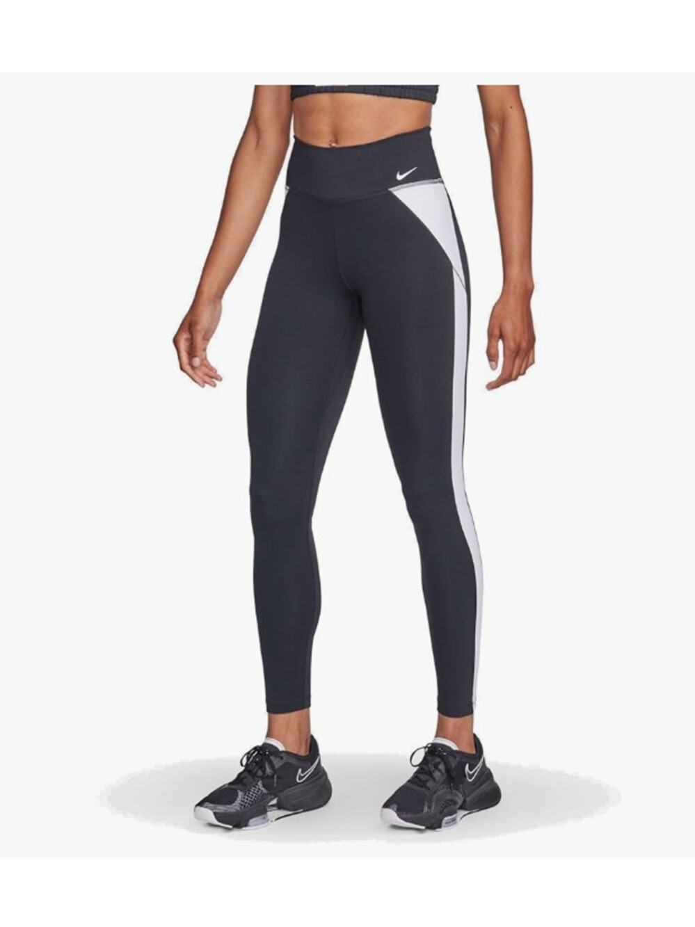 NIKE Women's One Full-length Leggings XS Black White Colorblock Mid-rise NWT